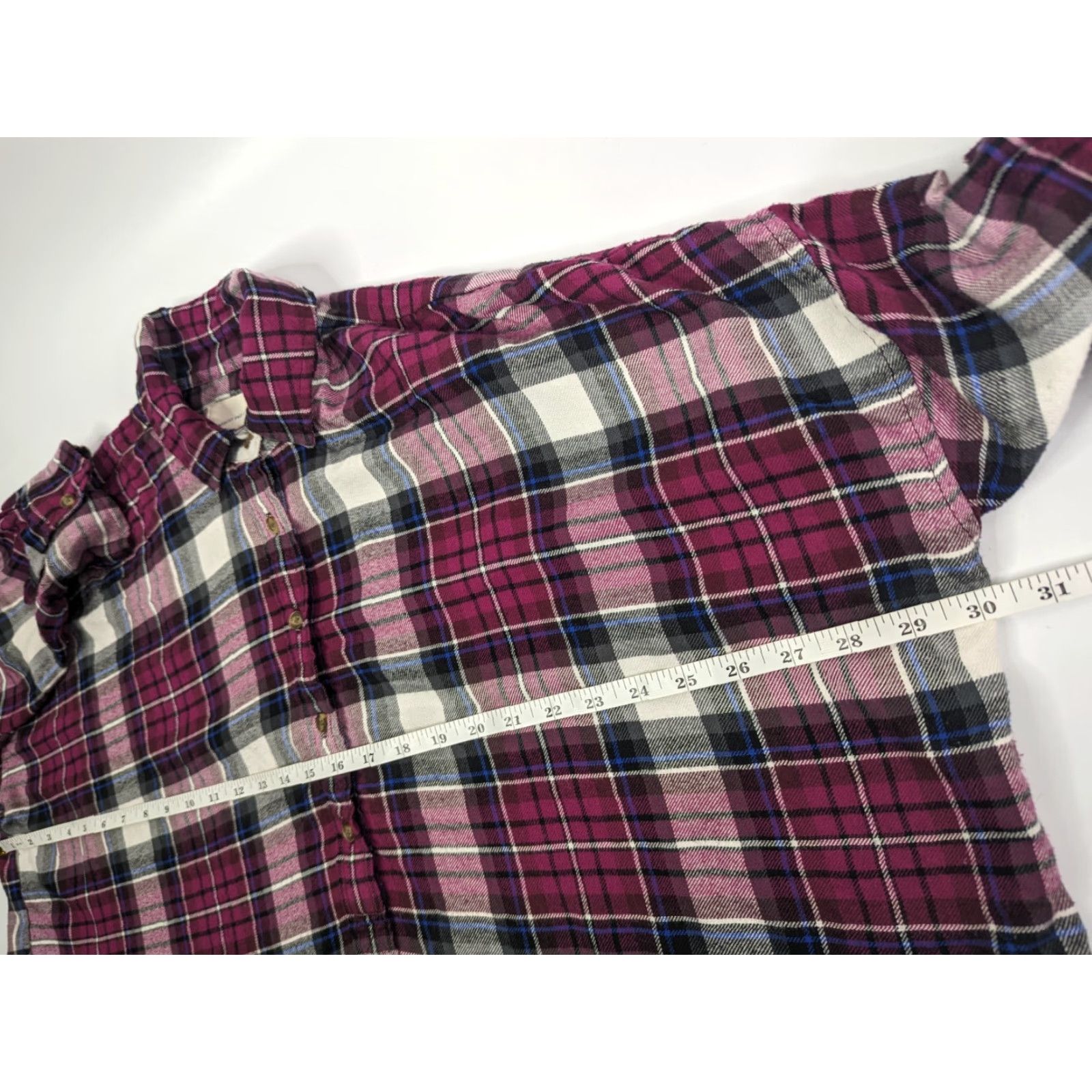 American Eagle Outfitters American Eagle Outfitters Shirt Women's Medium Plum Plaid Flannel Henley Popover Oversized Size M / US 6-8 / IT 42-44 - 5 Thumbnail