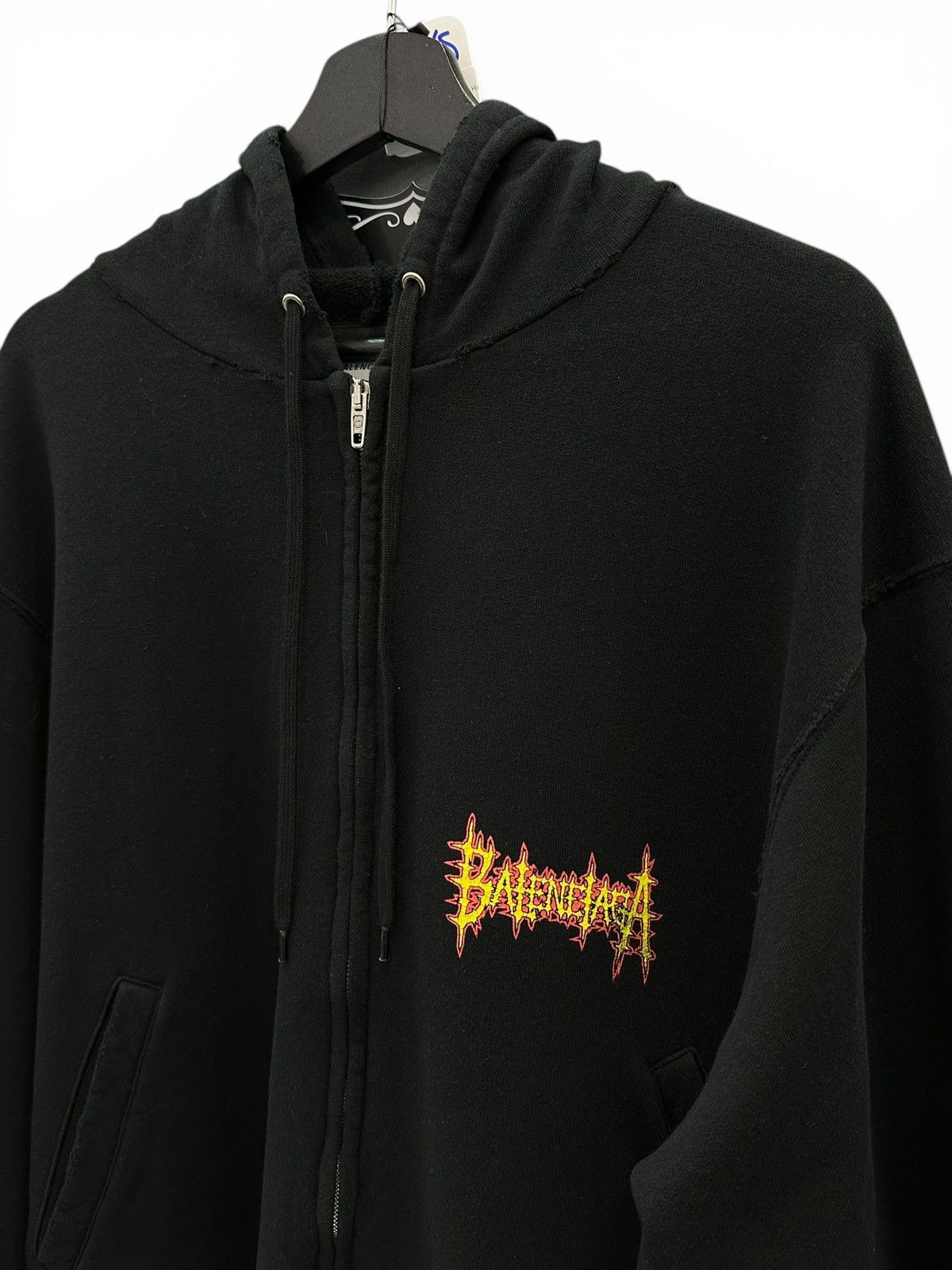 Balenciaga BALENCIAGA SACRÉ CŒUR OVERSIZED ZIP-UP HOODIE IN BLACK Size US XS / EU 42 / 0 - 6 Thumbnail