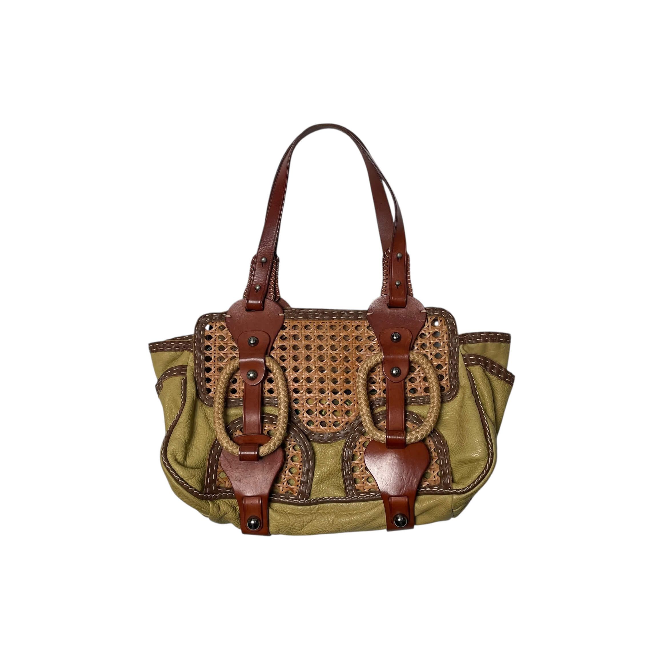 Jamin puech rattan&leather bag