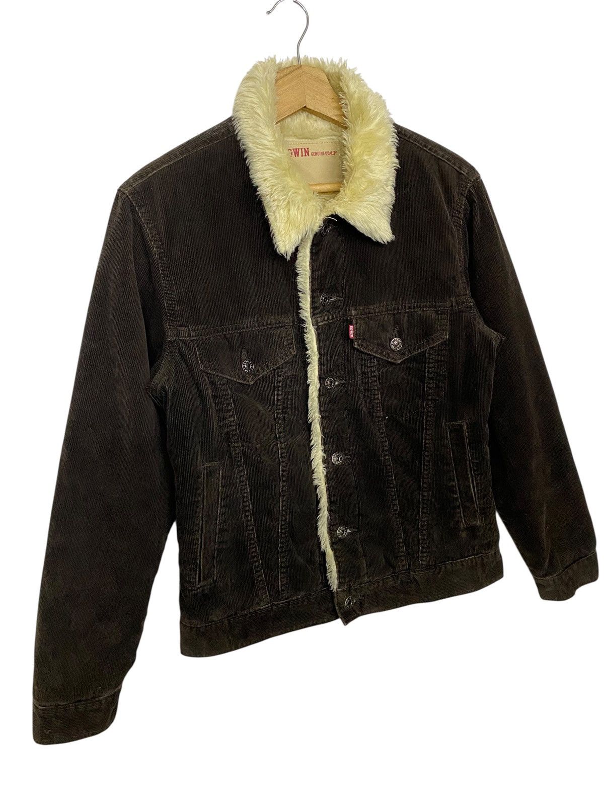 Edwin Edwin Corduroy Sherpa Trucker Jacket Faux Fur Collar Lining Size US M / EU 48-50 / 2 - 3 Thumbnail