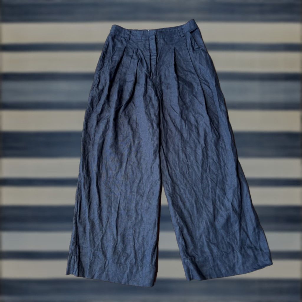 Farm Rio Farm Rio 100% Linen Wide Leg Pants Womens Medium Black Palazzo Size 32" / US 10 / IT 46 - 1 Thumbnail