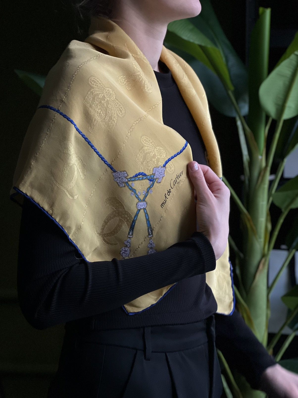 Cartier Vintage Cartier Yellow Silk Scarf Jewelry Print Paris Size ONE SIZE - 1 Thumbnail