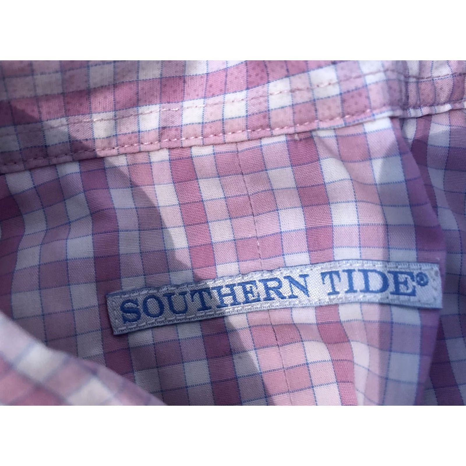 Southern Tide Southern Tide Shirt Mens M Purple Plaid Dress Button Size 40R - 4 Thumbnail