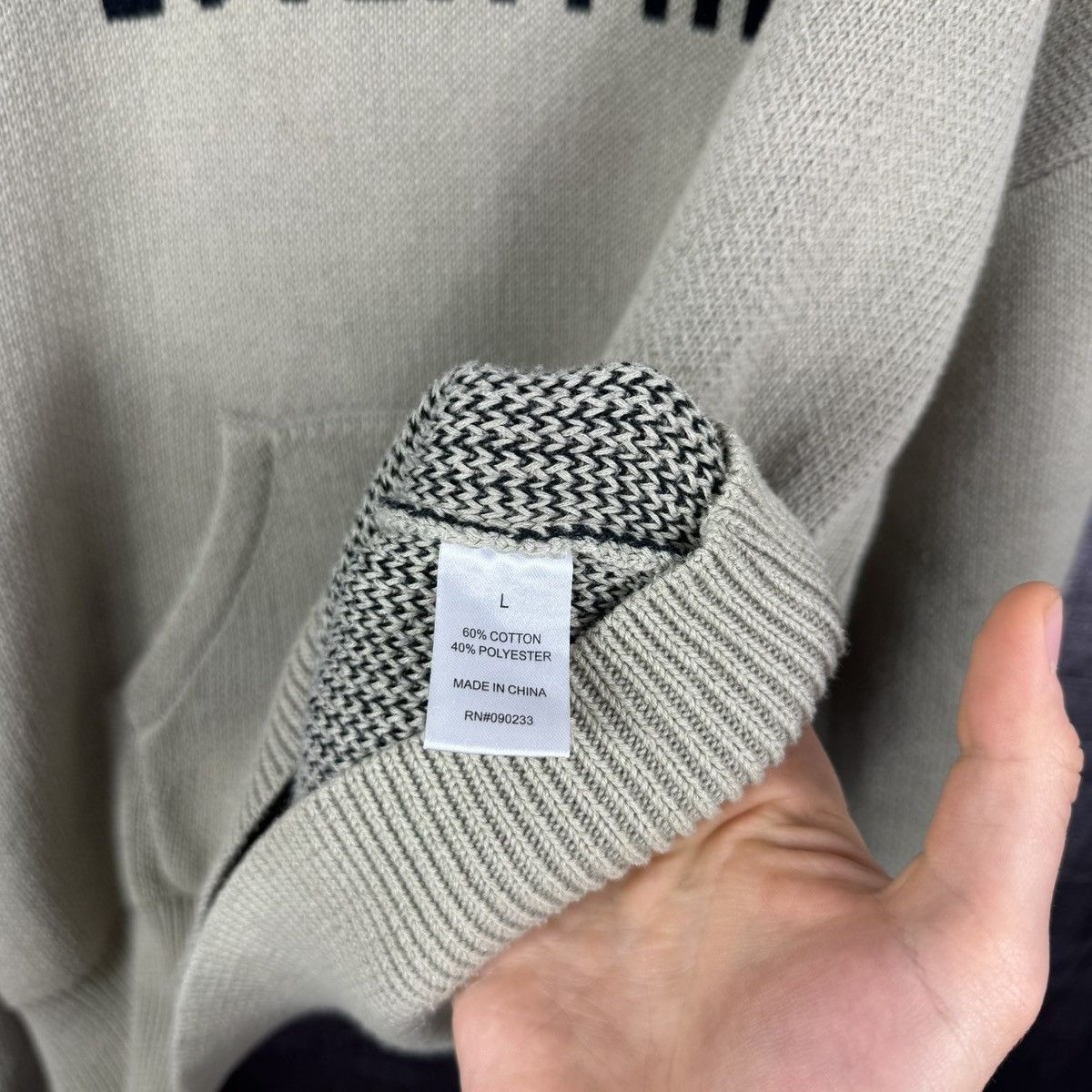Fear of God Fear of god essentials oversized knit hoodie big logo FOG Size US L / EU 52-54 / 3 - 5 Thumbnail