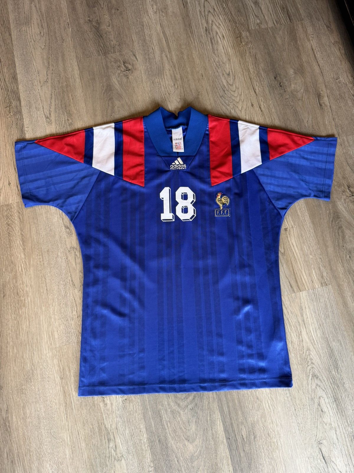 Adidas FRANCE 1992 HOME JERSEY SHIRT BY ADIDAS Size US L / EU 52-54 / 3 - 1 Thumbnail