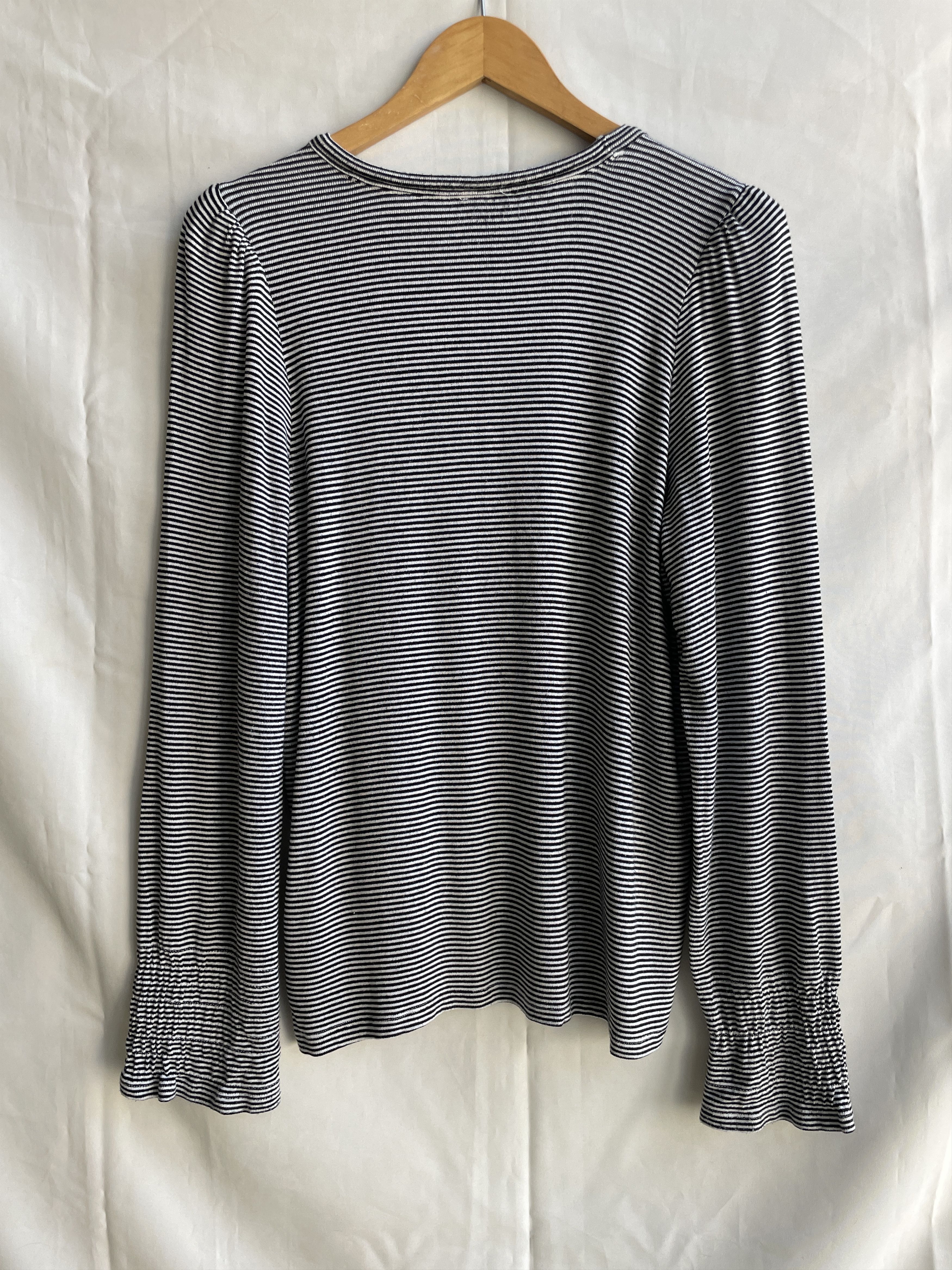 ME+EM Me+Em Striped Ruffles Sleeve Womens Top T-Shirt Size L / US 10 / IT 46 - 2 Thumbnail