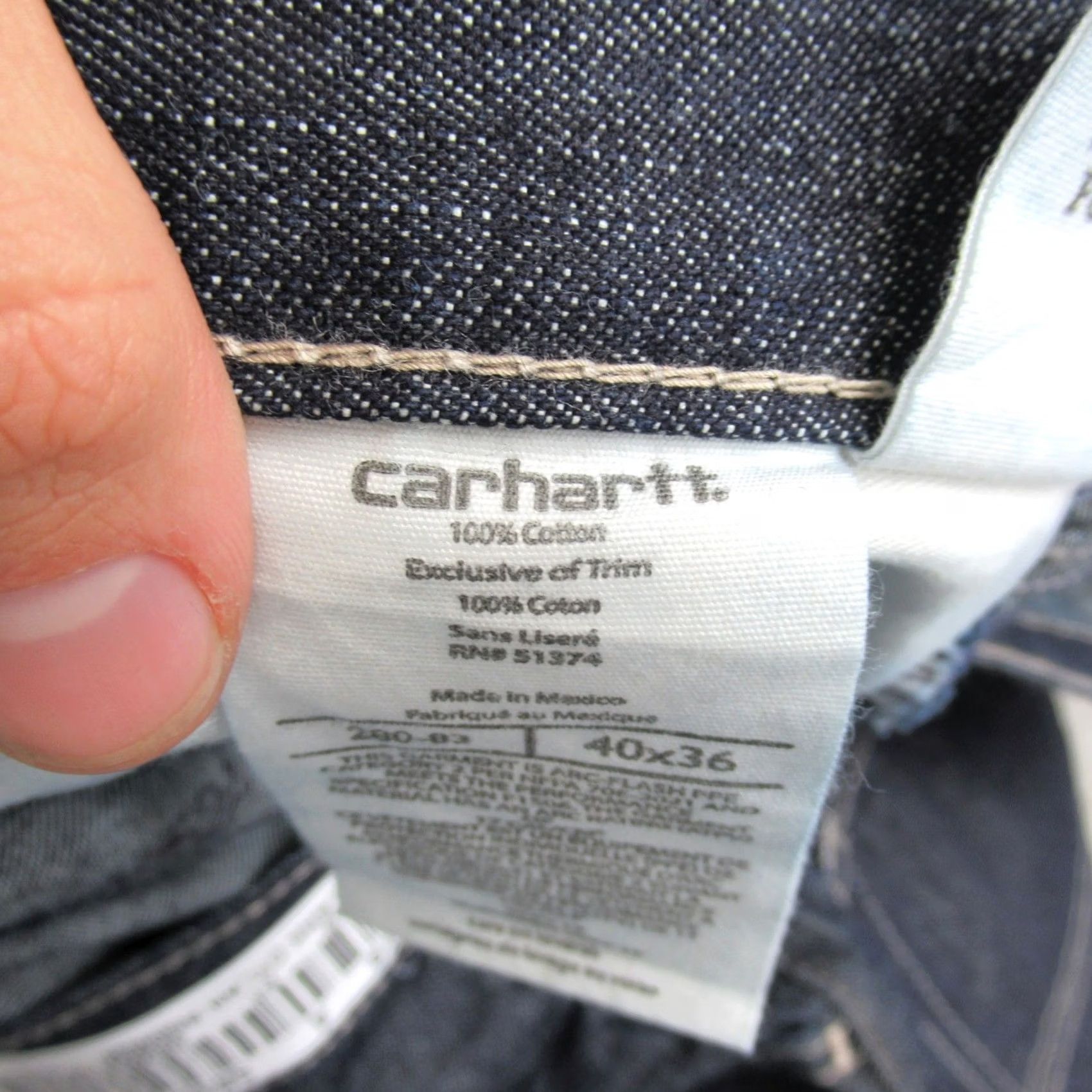Carhartt Carhartt FR Jeans Men 40x36 Dark Wash Denim Flame Resistant Relaxed Fit Work NEW Size US 40 / EU 56 - 4 Thumbnail