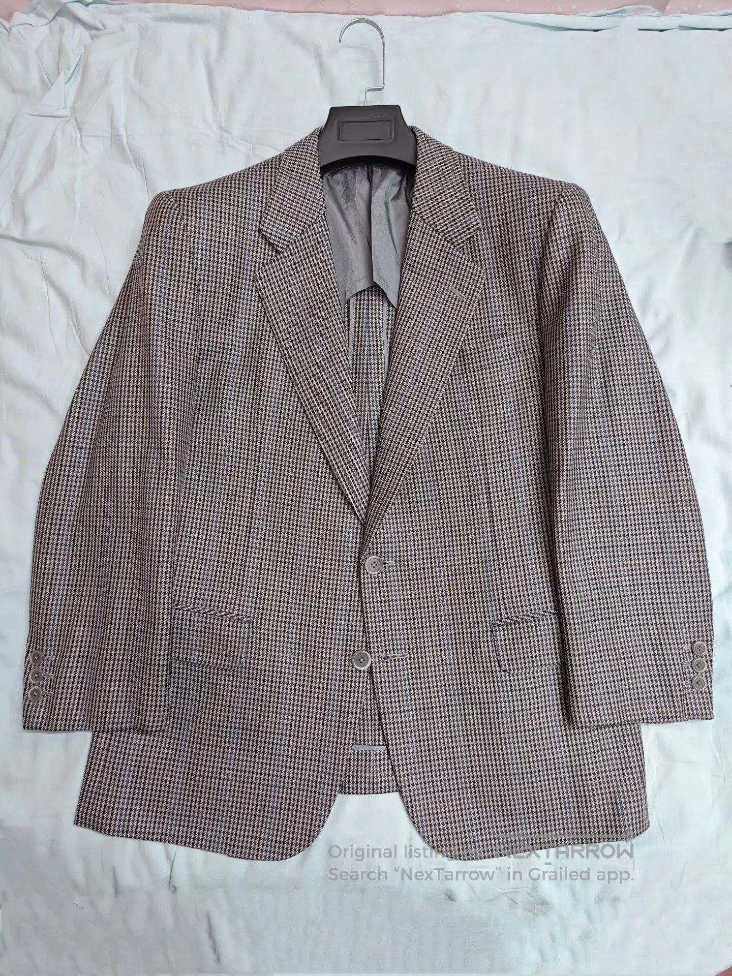Holland & Sherry Custom Holland Sherry Gray Houndstooth Suit. Size US M / EU 48-50 / 2 - 5 Thumbnail