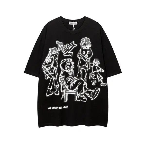 VIBE Streetwear Funny Anime Cartoon Graphic Oversized T-Shirt y2k Size US L / EU 52-54 / 3 - 1 Thumbnail