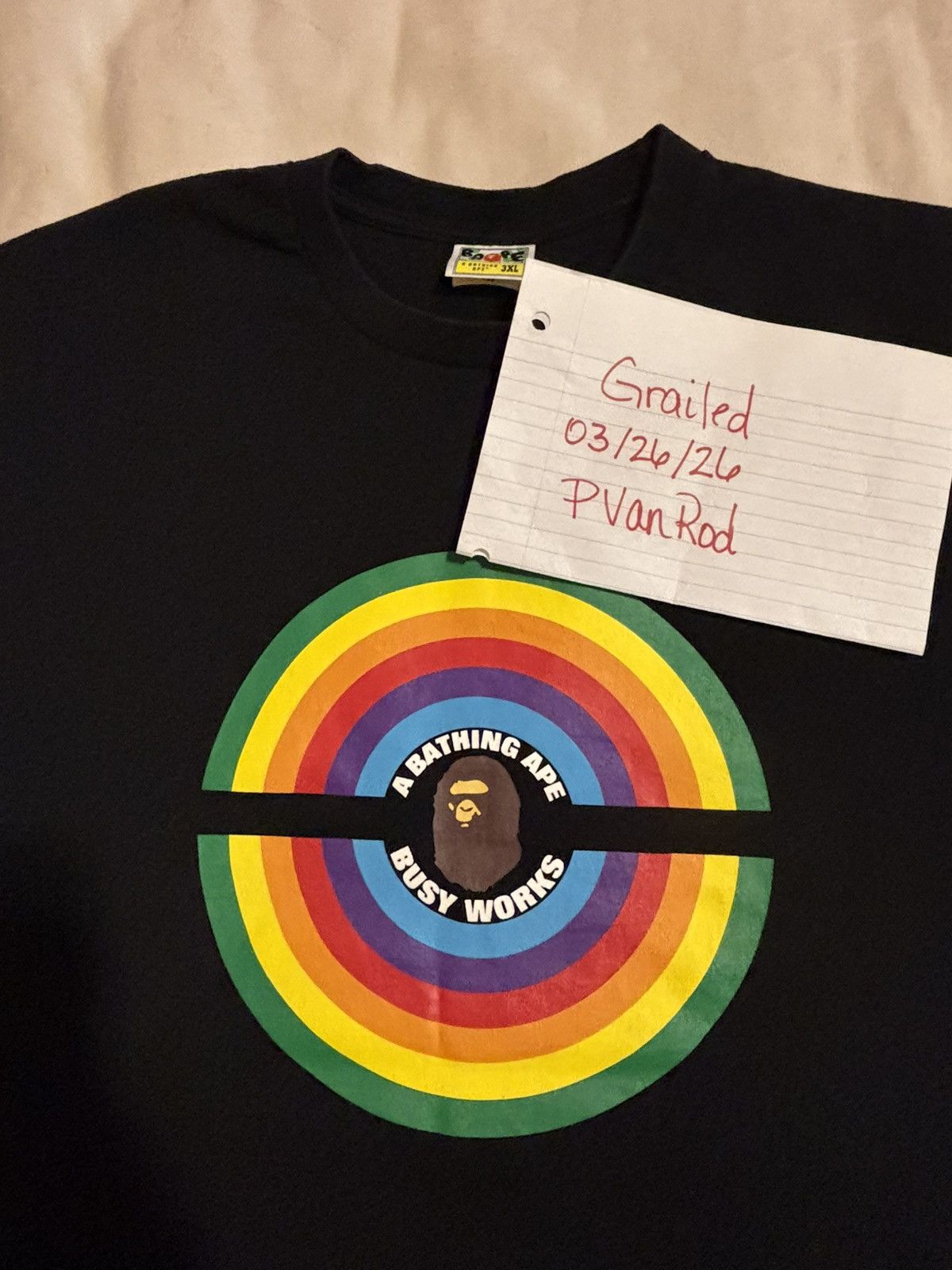 Bape BAPE Rainbow Busy Works Tee Black Size US XXL / EU 58 / 5 - 2 Thumbnail