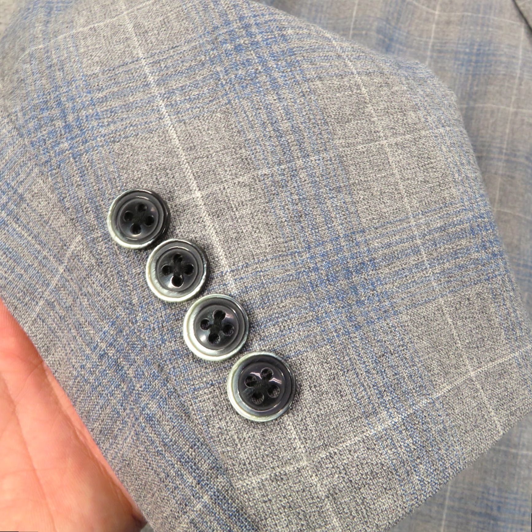 Lubiam Lubiam Sport Coat Blazer 46R Men Wool Gray Notch Lapel Single-Breasted Two-Button Double-Vented Plaid Vintage No Size 46R - 2 Thumbnail