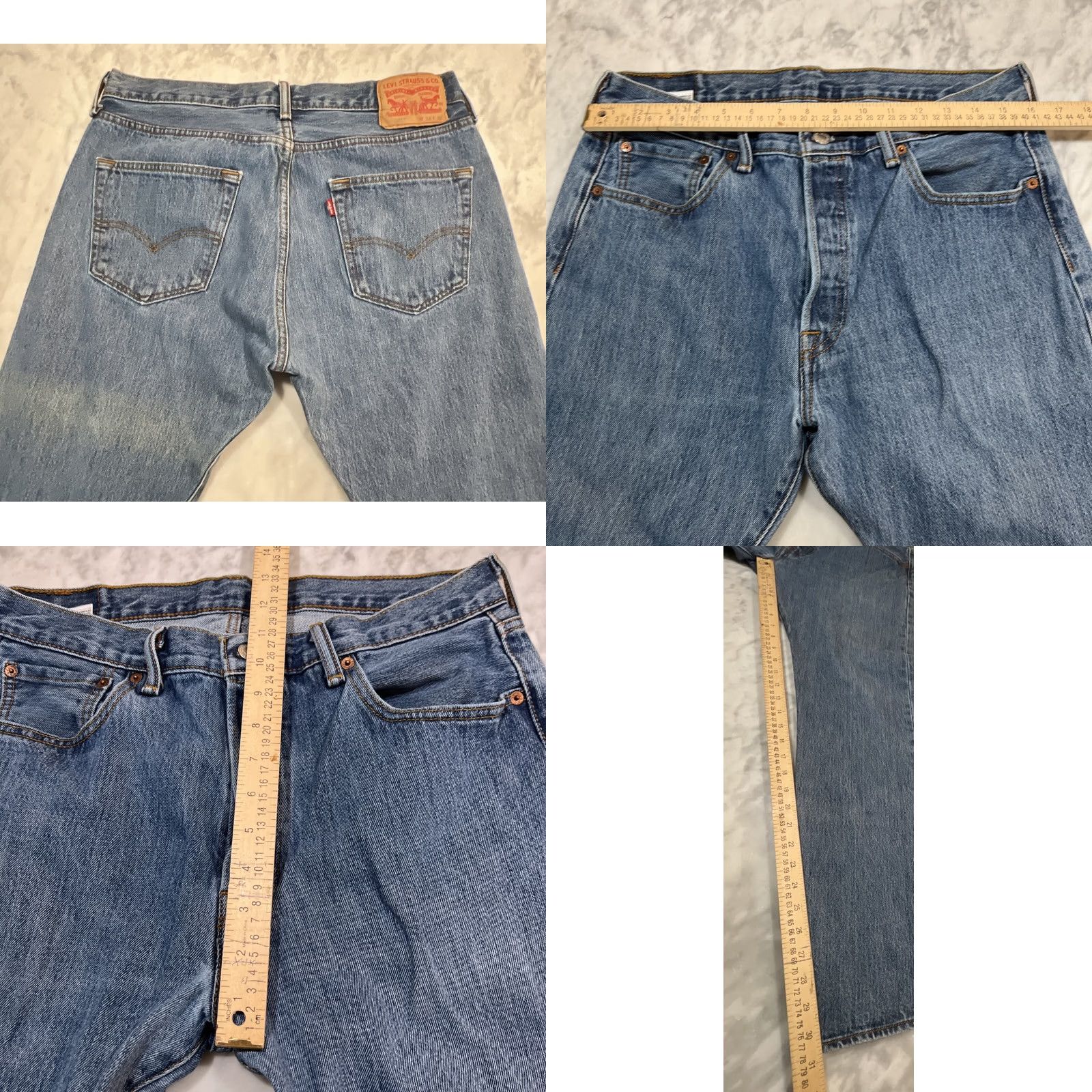 Levi's VINTAGE Levi’s 501 Jeans Men’s 34x32 Blue Denim Straight Leg Y2K Fade 5-Pocket Logo Classic Regular Waist 34 Inseam 30 USA 90s Theme Size US 34 / EU 50 - 8 Thumbnail