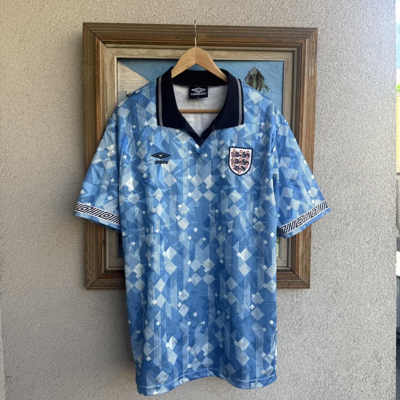 Umbro × Vintage England 90s Green Flag training football polo