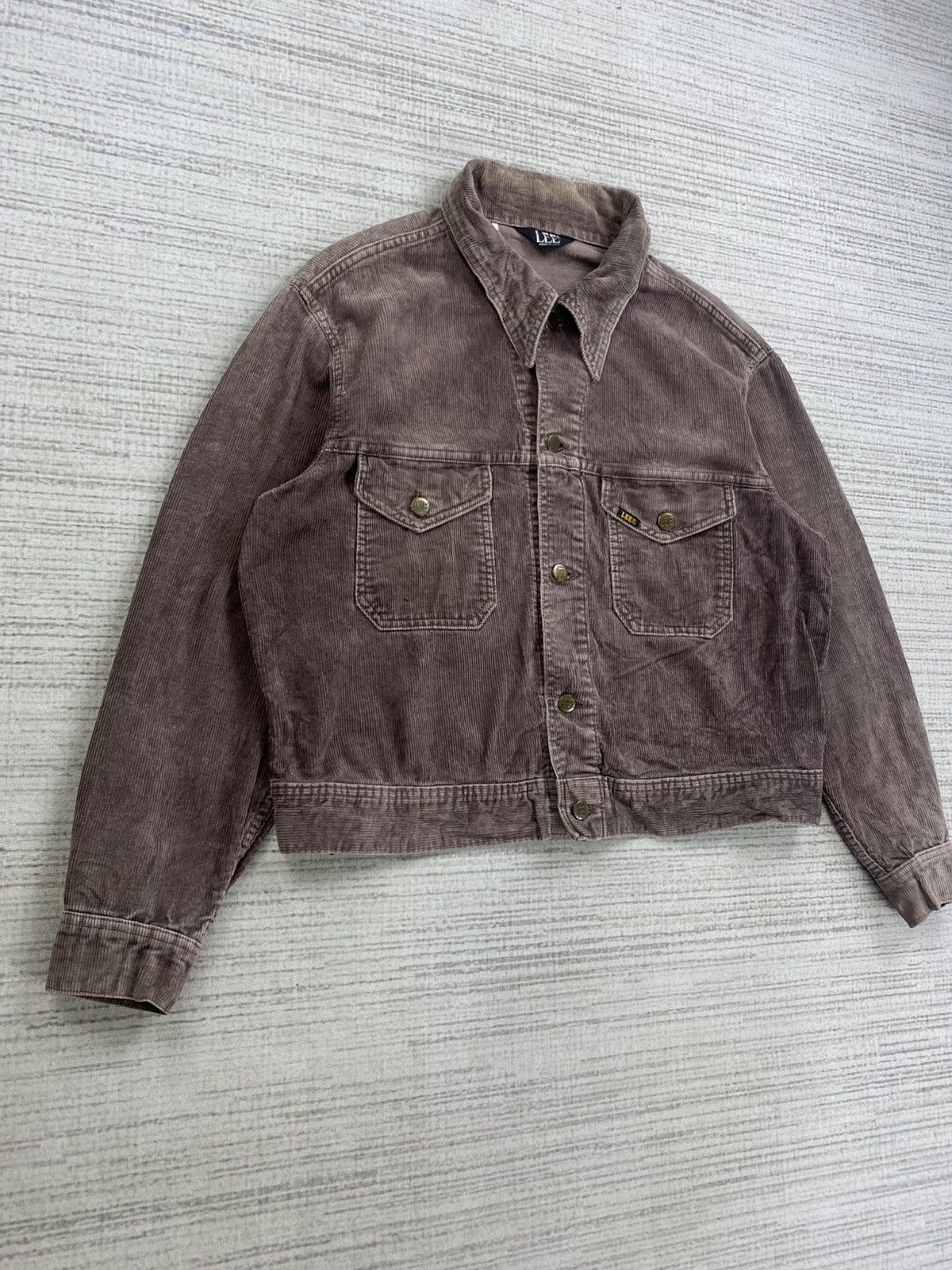 Lee × Vintage Vintage 80s Lee Casual Brown Double Pocket Corduroy Jacket Size US L / EU 52-54 / 3 - 3 Thumbnail