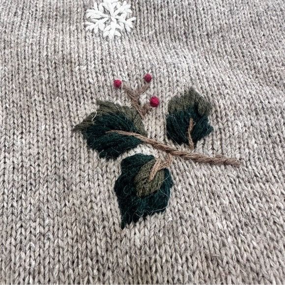 Vintage Vintage Christopher & Banks Hand Embroidered Beige Holiday S Size L / US 10 / IT 46 - 5 Thumbnail