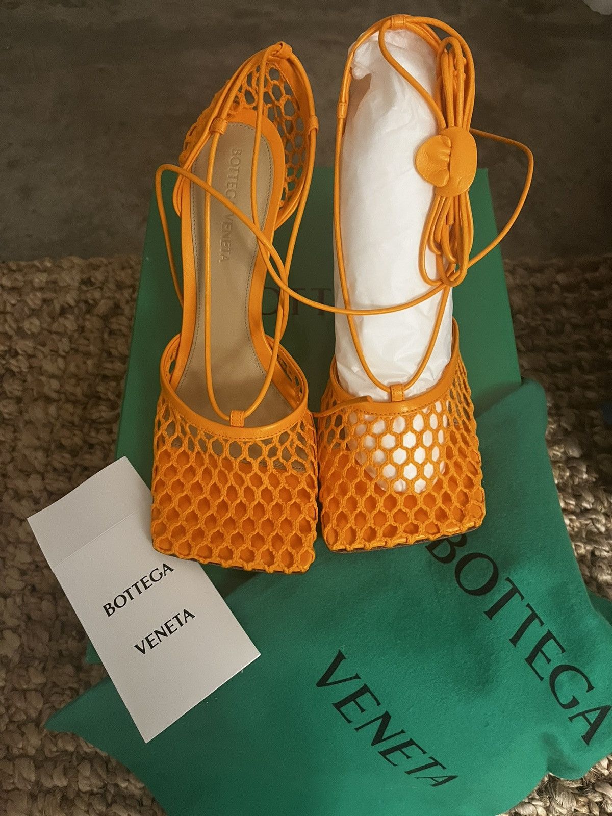 Bottega Veneta Bottega Veneta Stretch Sandals Mesh 37.5 Lace-up heel pumps Size US 7.5 / IT 37.5 - 6 Thumbnail