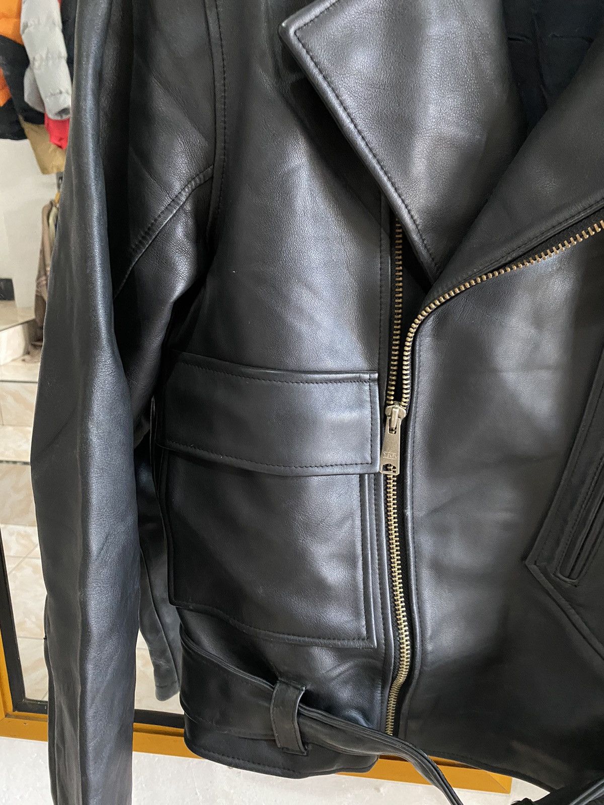 Japanese Brand × Vintage Leather jacket a.n.b Newyork biker Size US M / EU 48-50 / 2 - 4 Thumbnail