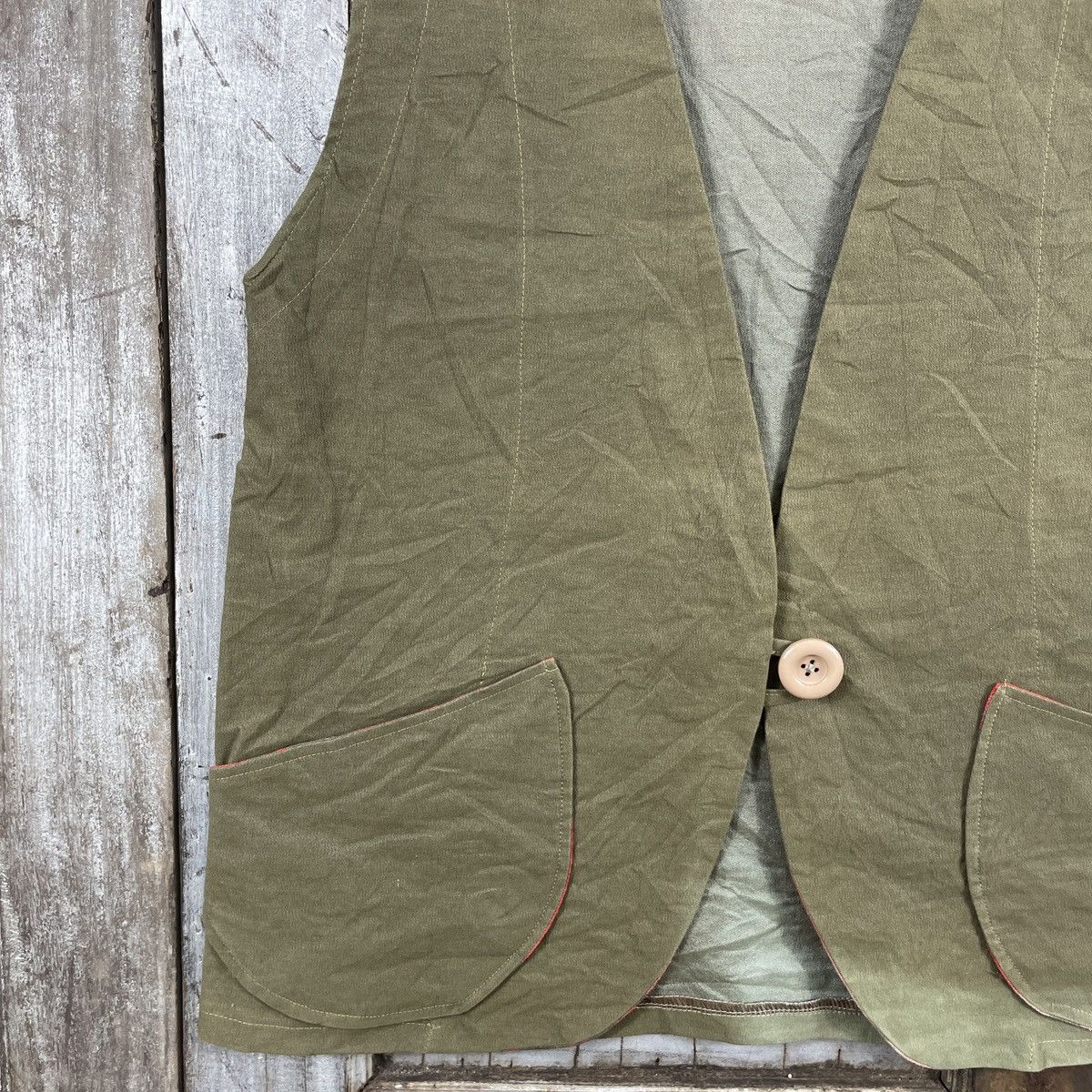 Japanese Brand × Vintage Vintage Japanese Brand Vests Plain Green Army Size US M / EU 48-50 / 2 - 3 Thumbnail