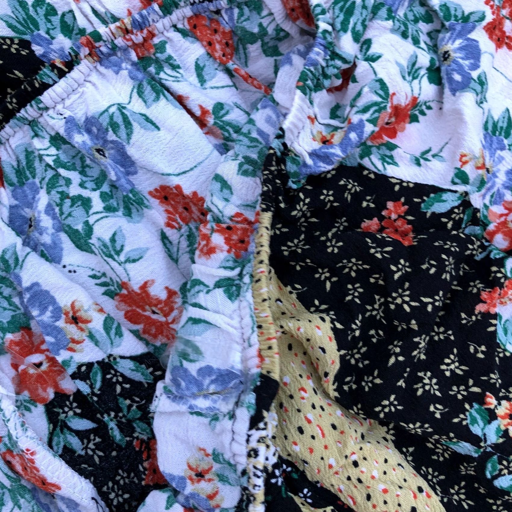 Vintage BLUE BUTTERCUP Floral Jumpsuit Women's LG Ruffle Sleeve USA Rayon Wide Leg Size 36" / US 14 / IT 50 - 3 Thumbnail