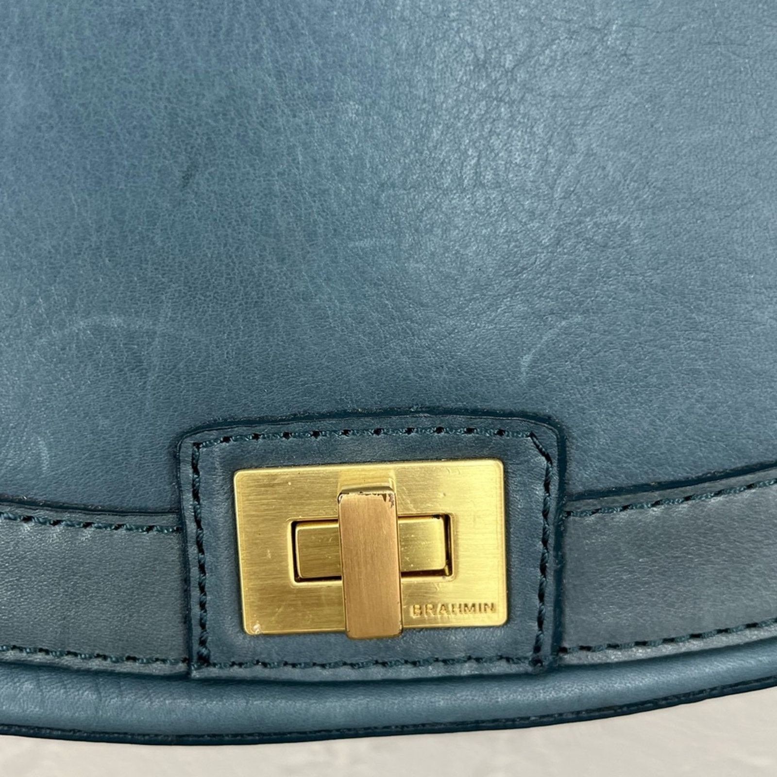 BRAHMIN Brahmin Southcoast Sonny Crossbody Purse Turnlock Teal Aqua Size ONE SIZE - 3 Thumbnail