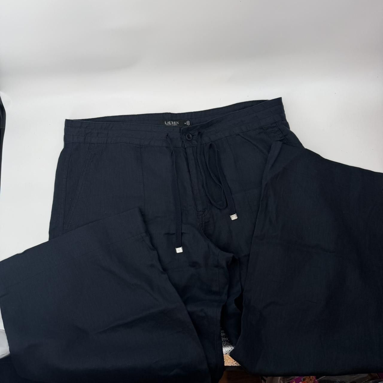 Ralph Lauren Ralph Lauren Navy Linen Wide-Leg Pant Size 16 - NWOT Size 38" / US 16 / IT 52 - 3 Thumbnail