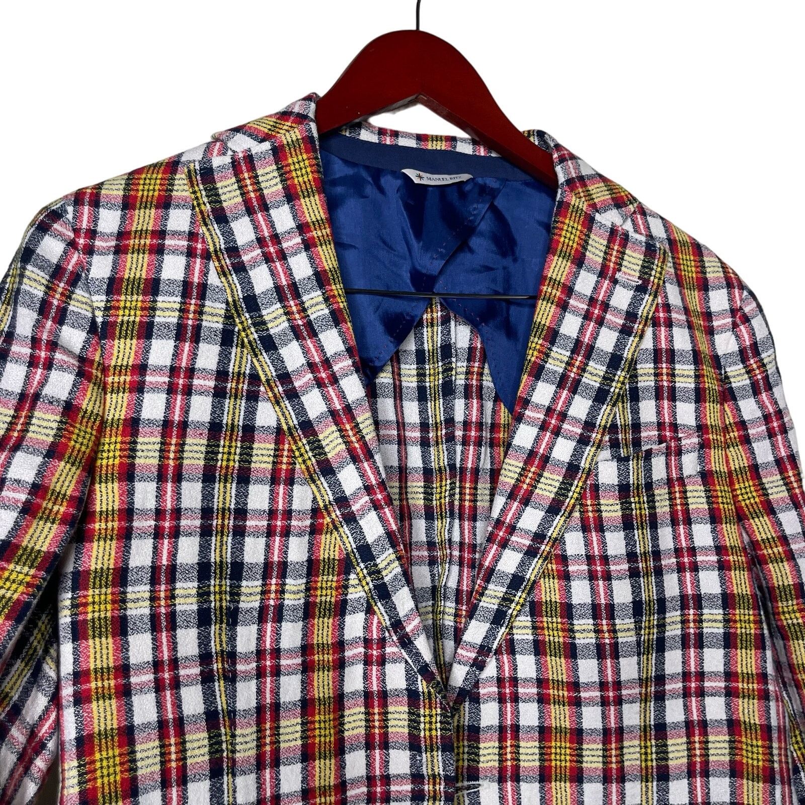 Manuel Ritz Manuel Ritz Kariertes Sakko Weiss Long Sleeve Blazer Plaid Size US L / EU 52-54 / 3 - 3 Thumbnail