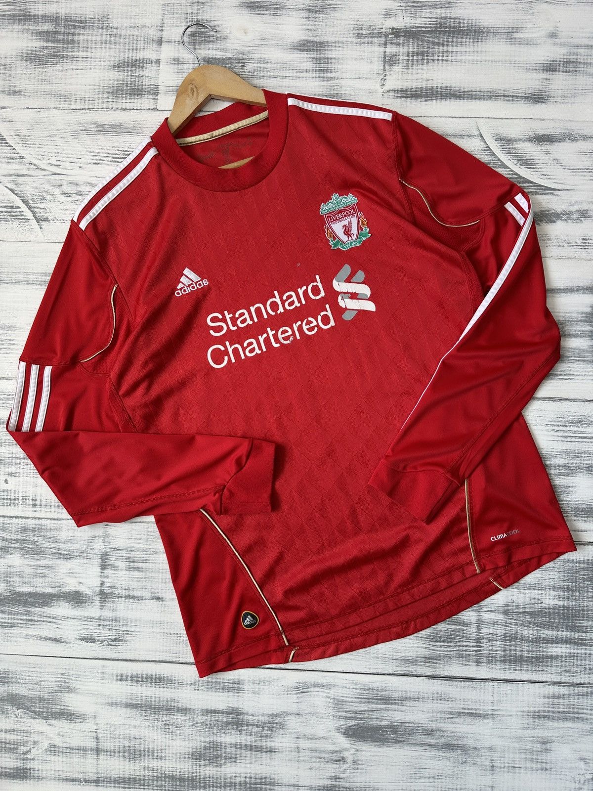 Adidas LIVERPOOL 2010-2012 ADIDAS Home Long Sleeve Soccer Jersey Size US L / EU 52-54 / 3 - 1 Thumbnail