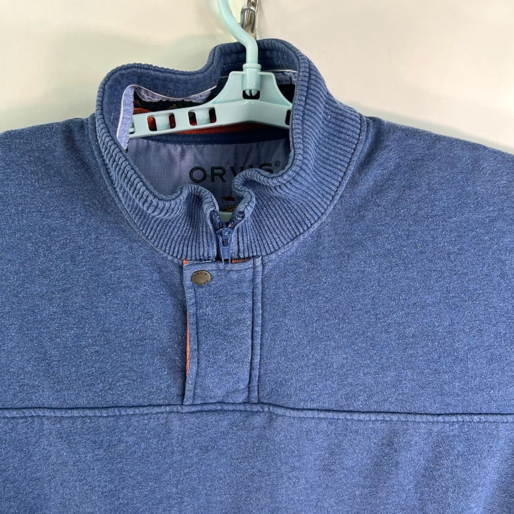 Orvis Orvis 1/4 Zip High Neck Sweatshirt Mens 2XL Blue Long Sleeve Cotton Blend Shirt Size US XXL / EU 58 / 5 - 4 Thumbnail