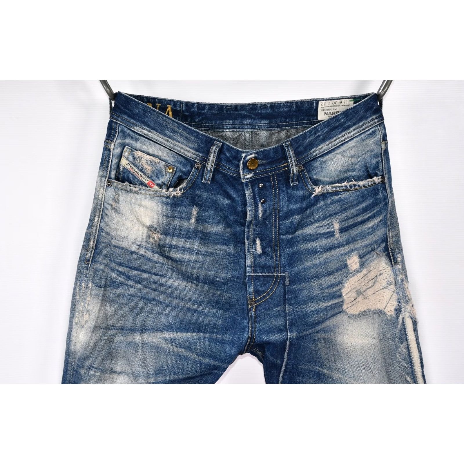 Diesel Diesel Narrot 0074M Regular-Carrot Jeans Men's W30 L32 Blue Cotton Distressed 5-Pocket Denim California Loyal 30? Size US 30 / EU 46 - 5 Thumbnail