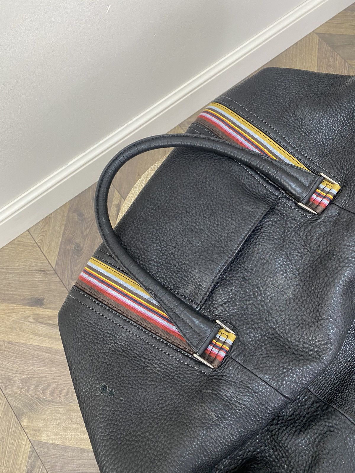 Paul Smith × Vintage Vintage Paul Smith Mainline Mens Black Cityweb Leather Bag Size ONE SIZE - 12 Thumbnail