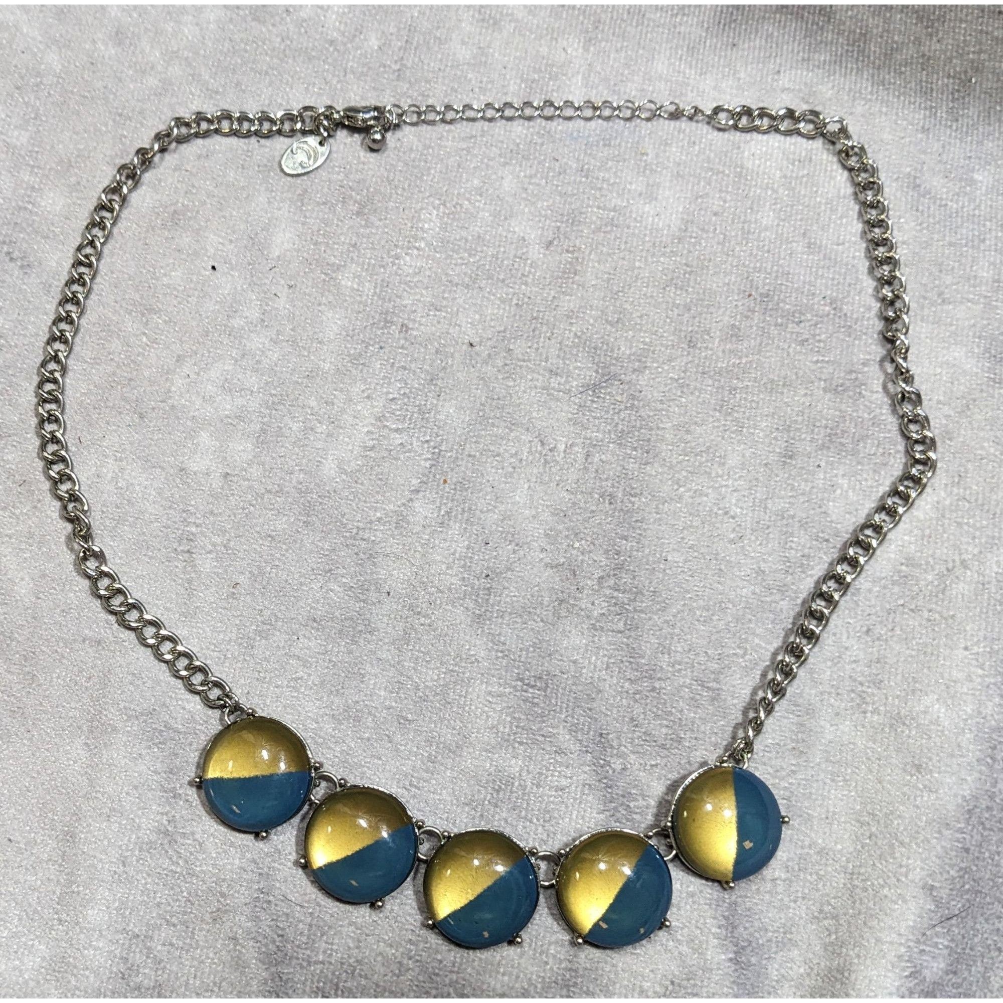 Other Charming Charlie Blue And Yellow Medallion Fringe Necklace Size ONE SIZE - 5 Thumbnail