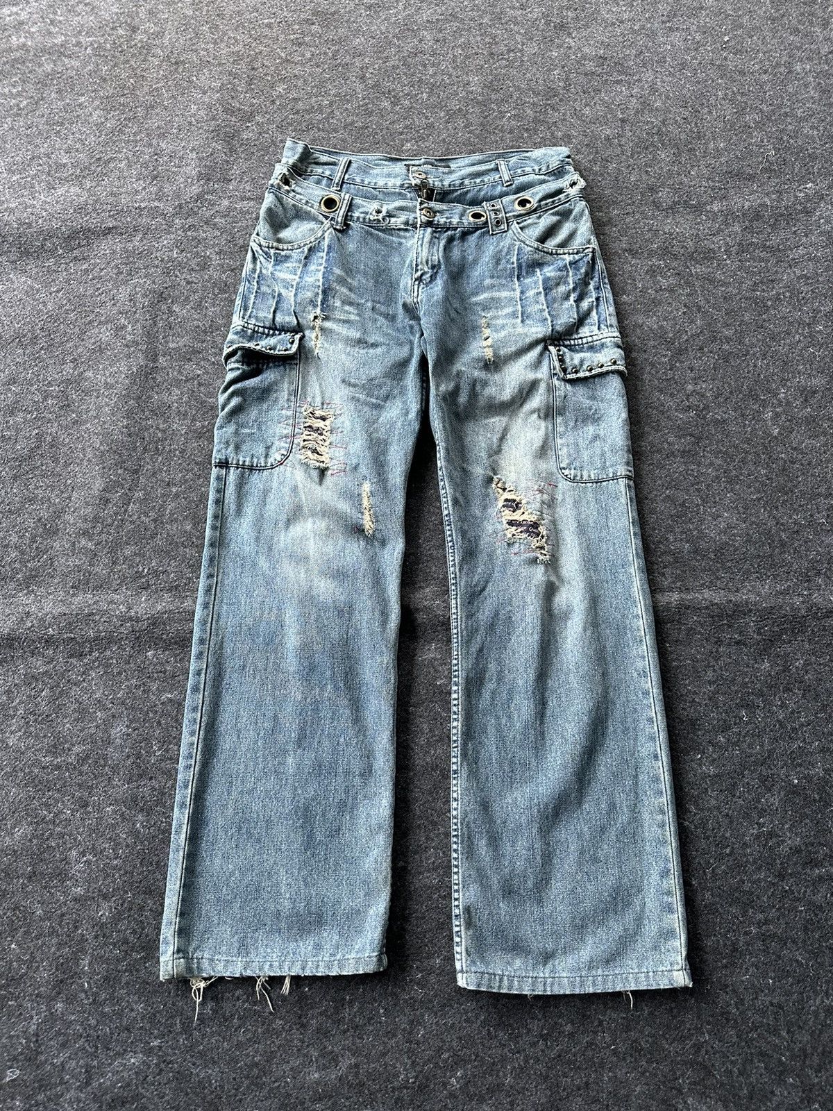 Beauty Beast × If Six Was Nine × In The Attic Vintage In The Attic Double Waist Distressed Denim D448 Size US 30 / EU 46 - 1 Thumbnail