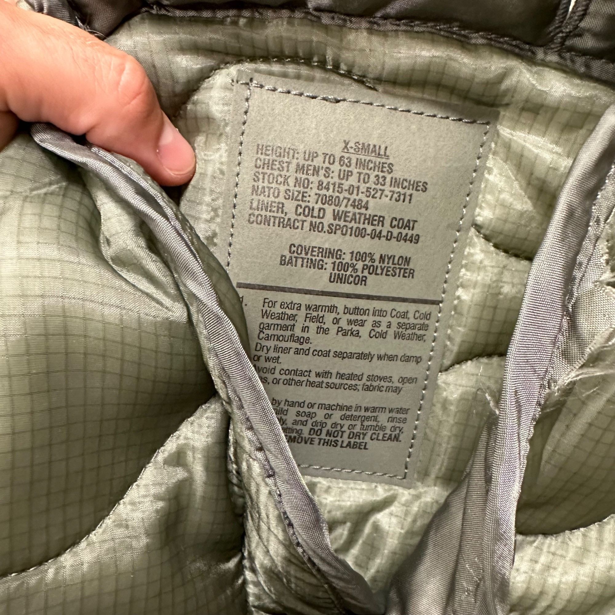 Vintage Vintage New Oldstock Military Liner Quilted Jacket Size US XS / EU 42 / 0 - 2 Thumbnail