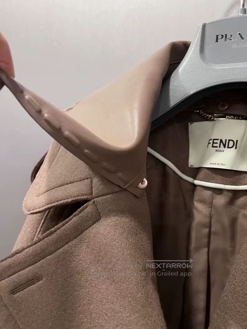 Fendi Fendi Patchwork Fur and Tweed Logo Double Breasted Jacket Size 4XL / US 24-26 - 2 Thumbnail