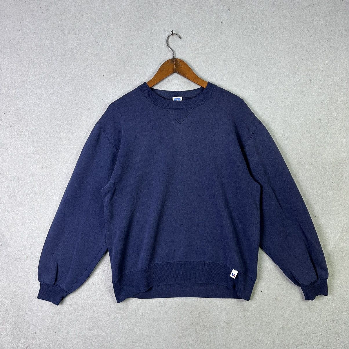 Russell Athletic Vintage Russell Athletic Sweatshirt Navy Blue Made in USA Size US L / EU 52-54 / 3 - 1 Thumbnail