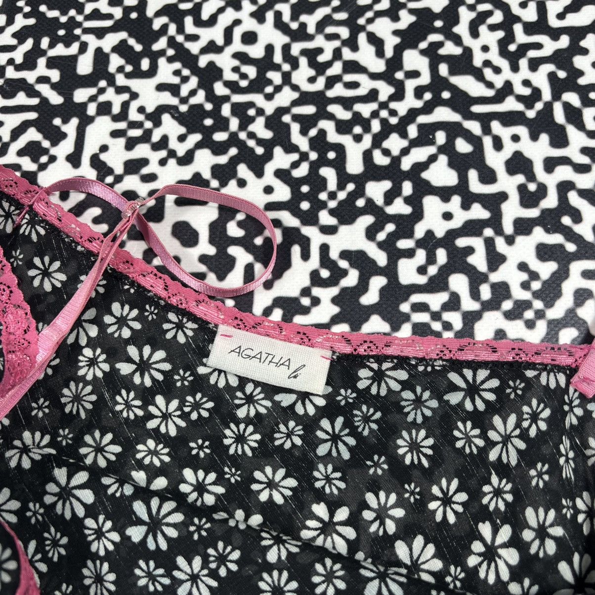 Vintage Vintage Y2K Sexy Mesh Floral Monogram Flower Print Tank Top Size S / US 4 / IT 40 - 10 Thumbnail