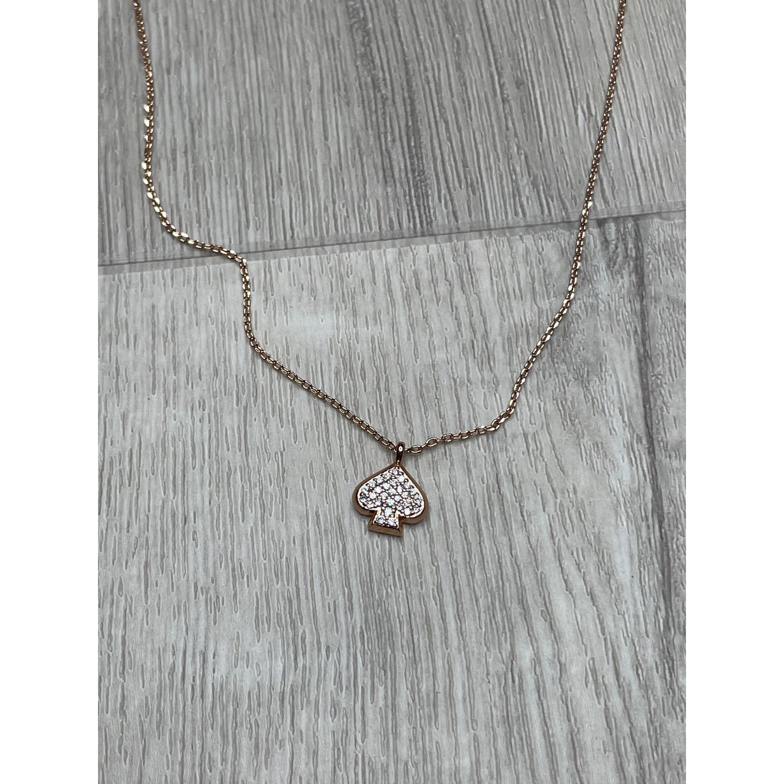 Kate Spade Kate Spade Rose Gold Everyday Spade Pave Mini Necklace Size ONE SIZE - 3 Thumbnail