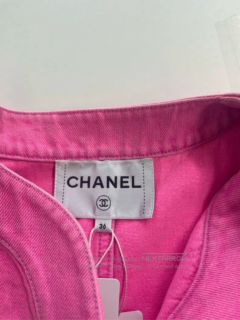 Chanel Chanel Rose-red denim jacket Size XS / US 0-2 / IT 36-38 - 3 Thumbnail