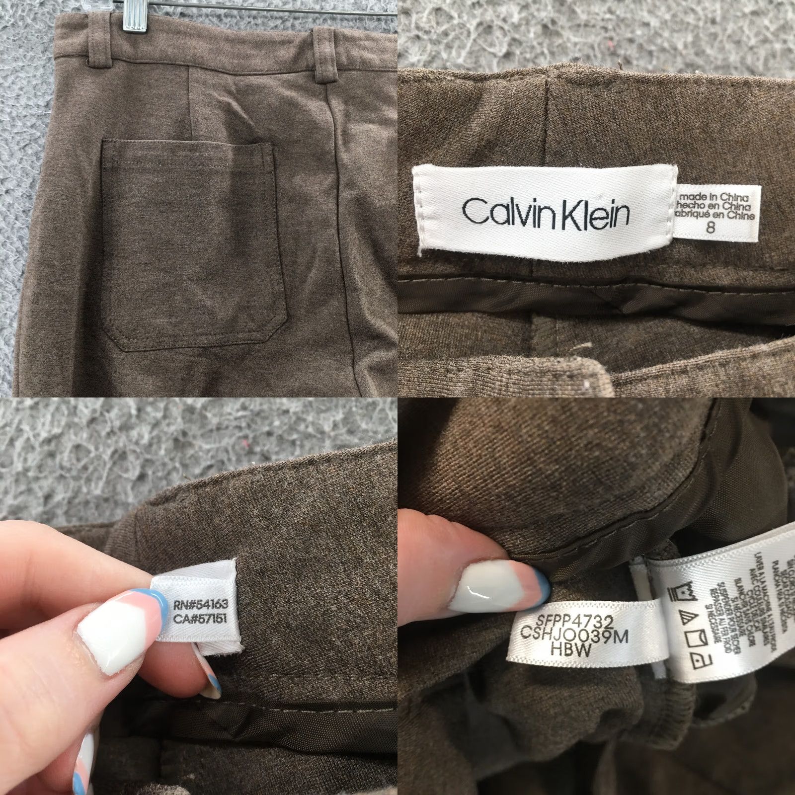 Calvin Klein Calvin Klein Skinny Dress Pants Women 8 Brown Mid Rise Flat Front Dress Pants Women 8 Brown Size 30" / US 8 / IT 44 - 9 Thumbnail