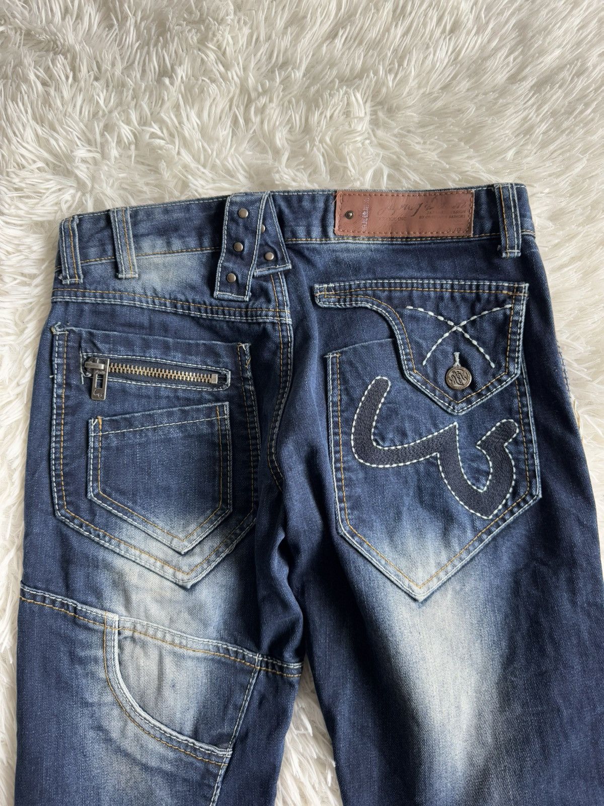 If Six Was Nine Japan Rag Crazy Utility Patchwork Washed Wide Denim Jeans Size US 29 - 6 Thumbnail