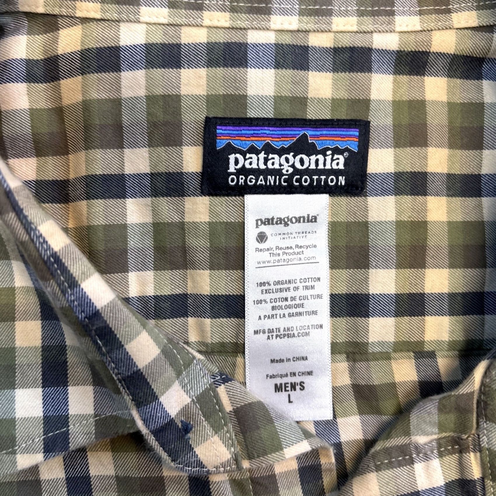 Patagonia Patagonia Shirt Mens L Long Sleeve Organic Cotton Green Grey Check Button-Up Size US L / EU 52-54 / 3 - 2 Thumbnail