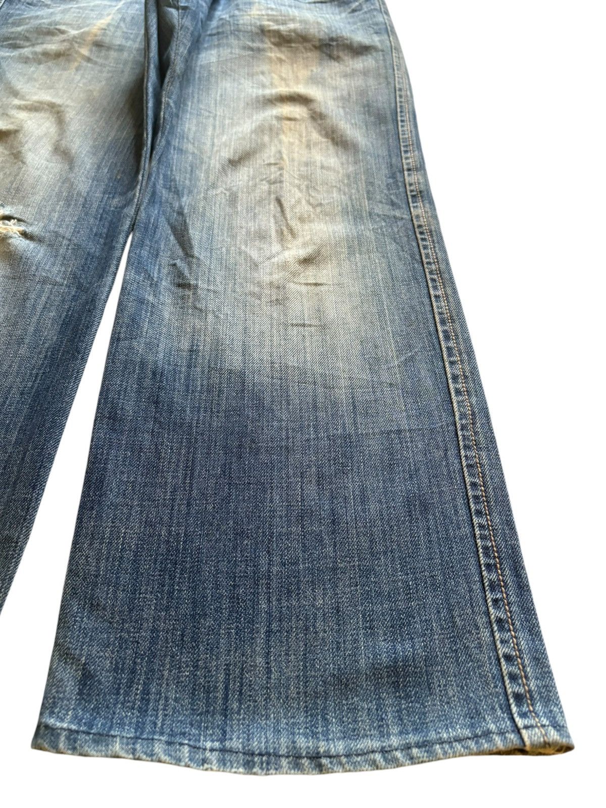Tribal Streetwear Vintage Japanese Brand Tribal Mud Wash Distress Baggy Jeans Size US 32 / EU 48 - 7 Thumbnail