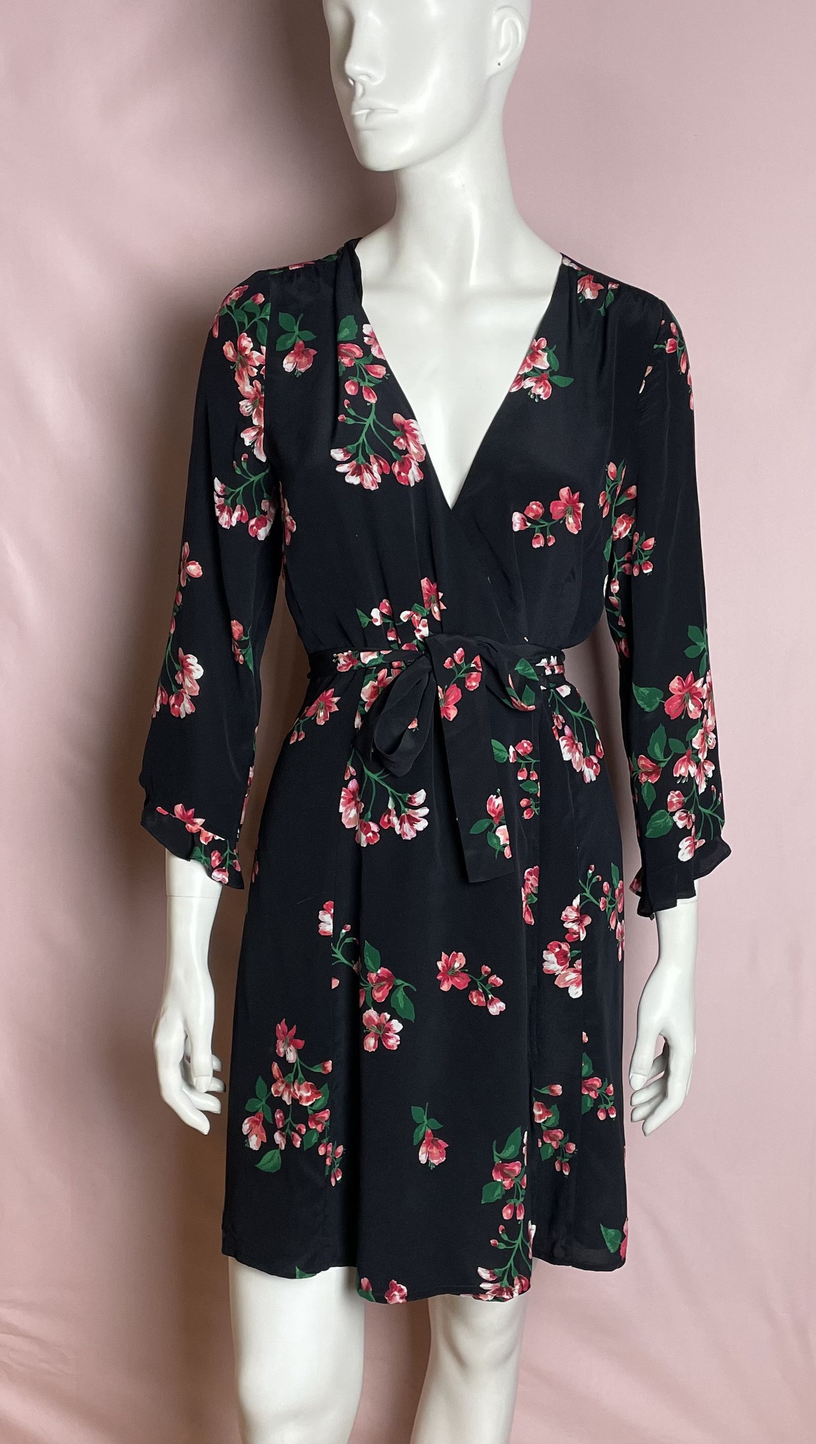 Sezane Sezane Elsa Silk Bouquet Print Floral Mini Dress EU 38 Size S / US 4 / IT 40 - 3 Thumbnail