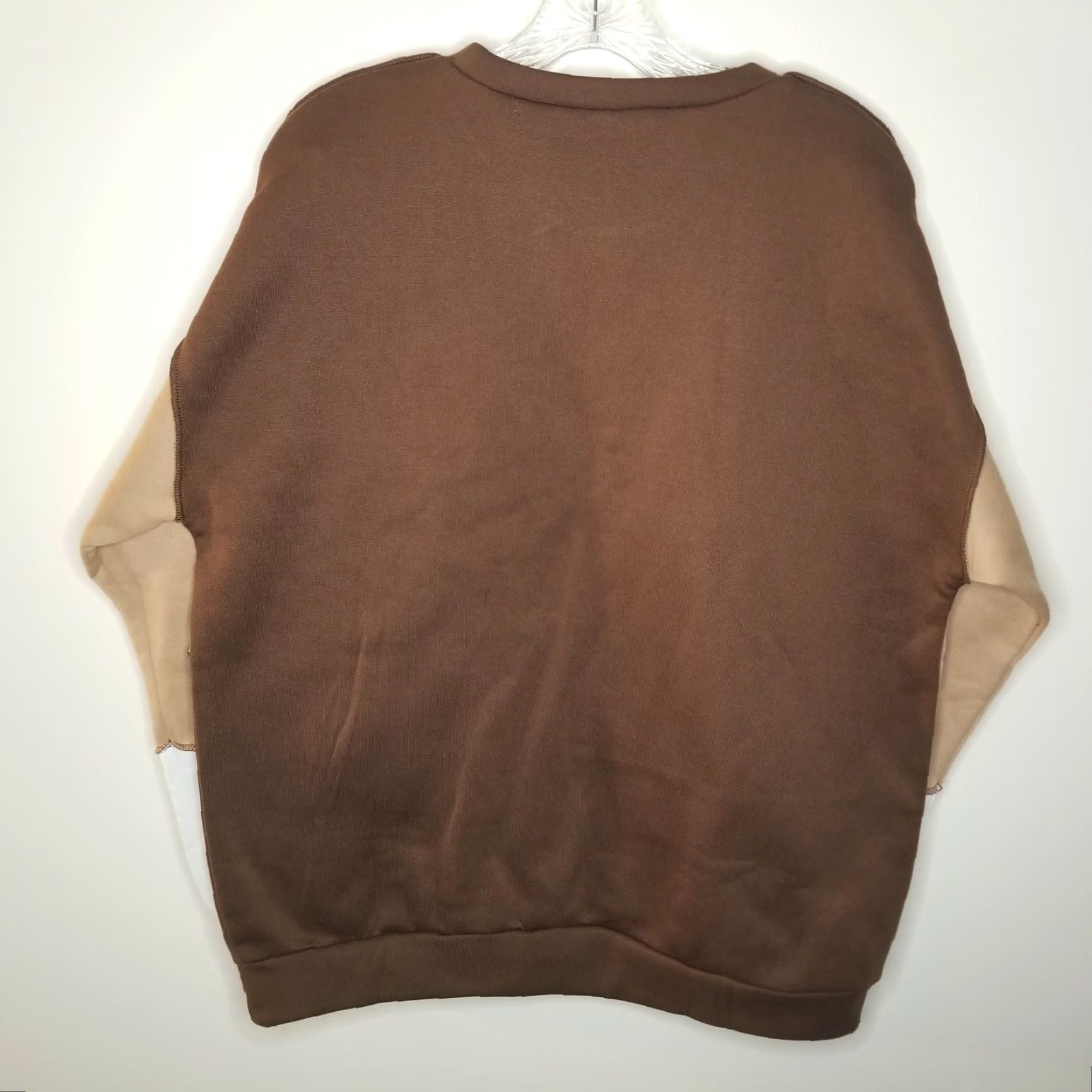 Shein SHEIN Women's Brown White Long Sleeve Pullover Sweater Size M Size M / US 6-8 / IT 42-44 - 3 Thumbnail