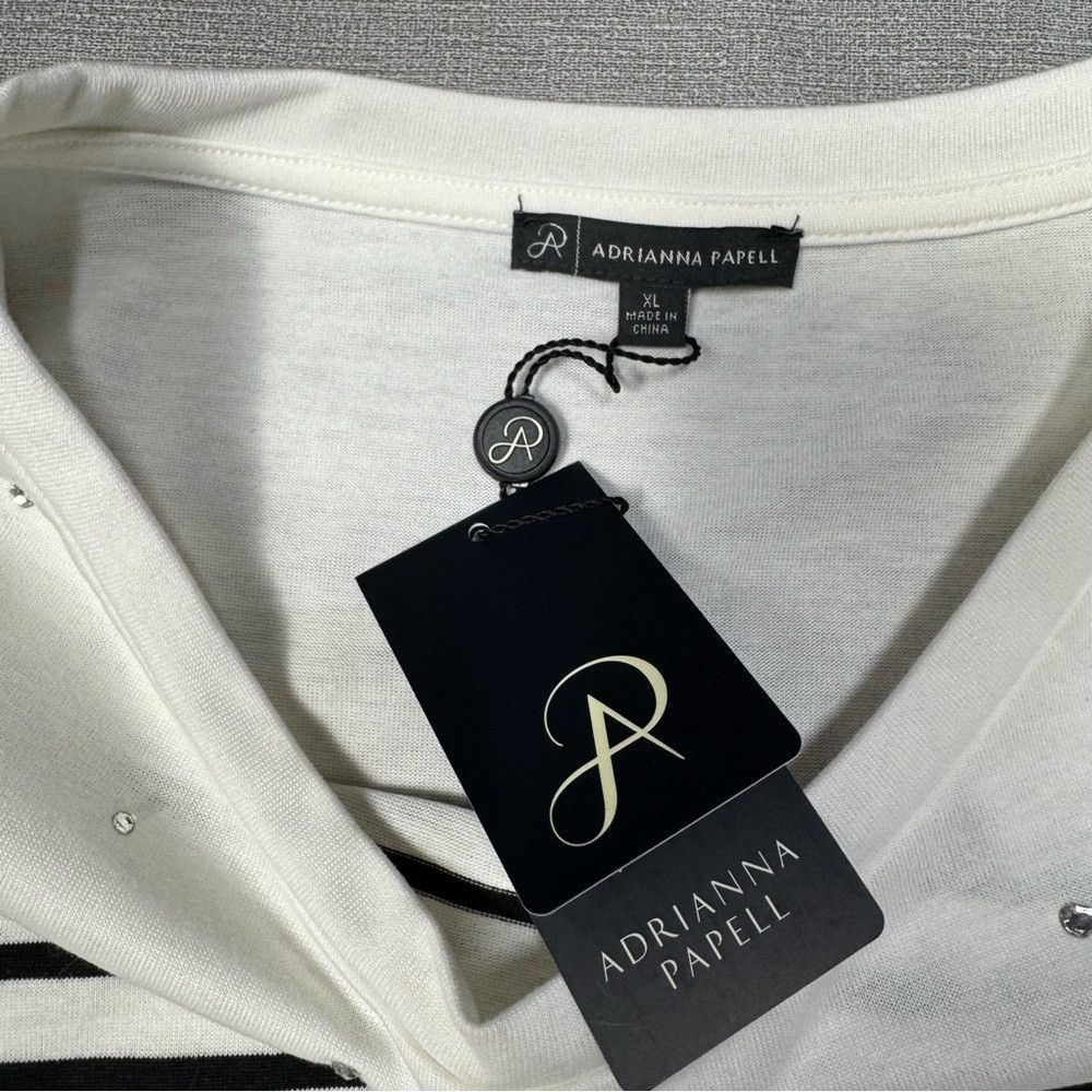 Adrianna Papell NWT New Adrianna Papell Embellished Stripe T-Shirt Size XL Size XL / US 12-14 / IT 48-50 - 5 Thumbnail