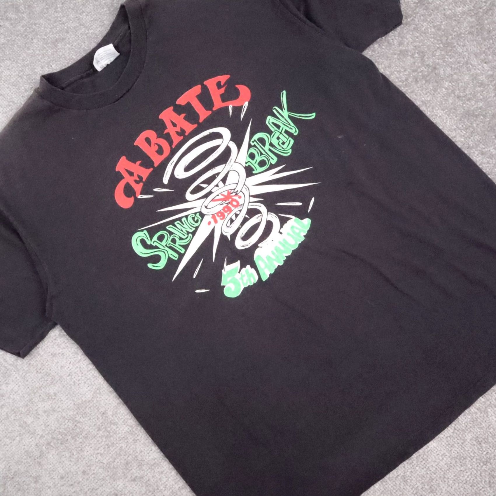 Vintage VINTAGE 90s Abate Spring Break XL Black Short Sleeve T-Shirt Mens Size US XL / EU 56 / 4 - 7 Thumbnail