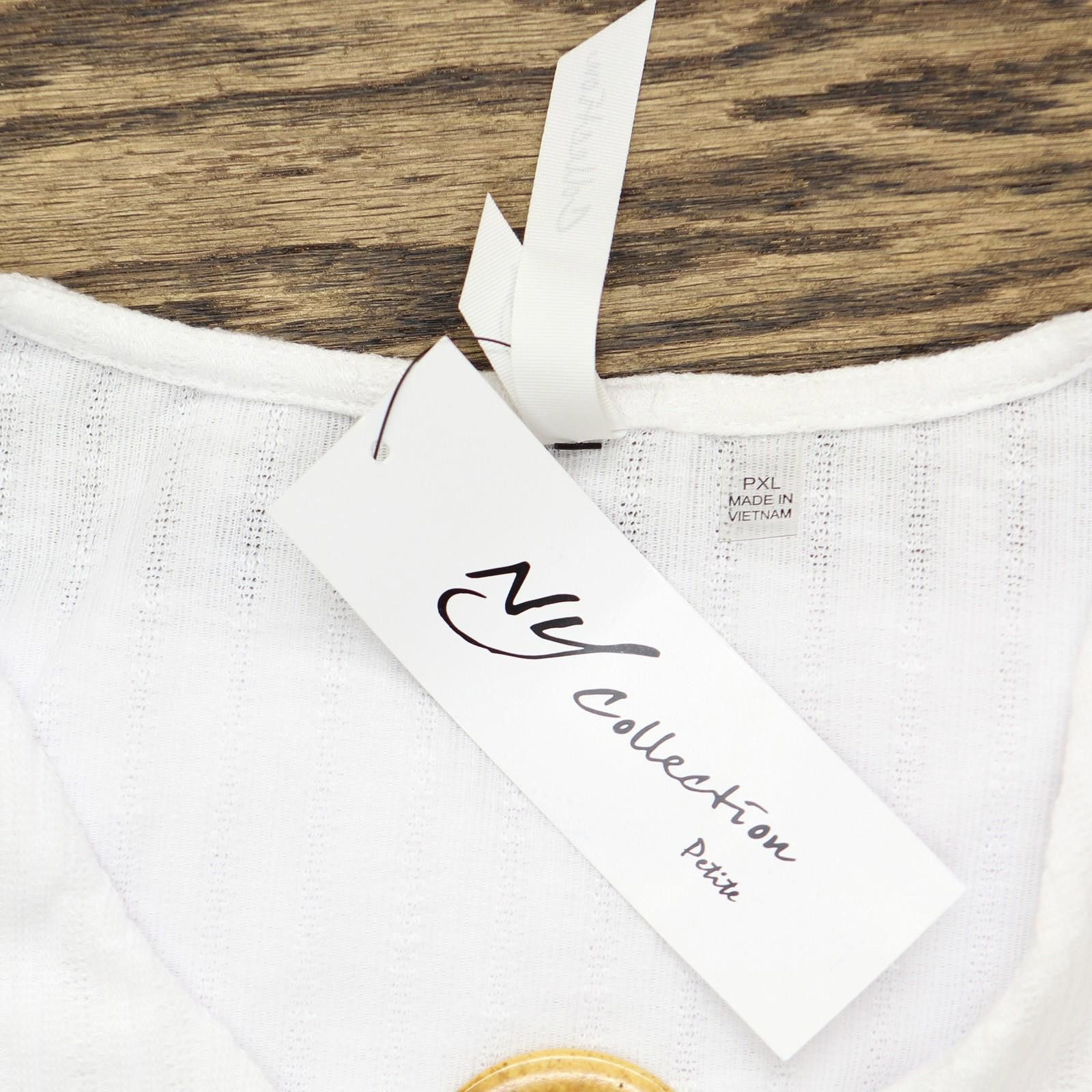 Other Nwt Ny Collection Ribbed Top With Triple Rings White Pxl Size XL / US 12-14 / IT 48-50 - 3 Thumbnail