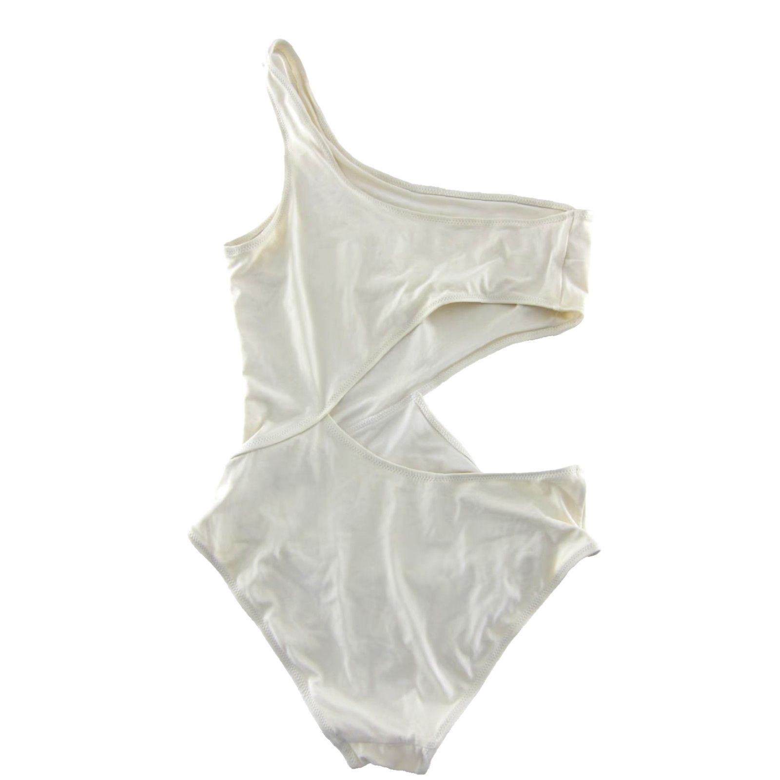 Solid & Striped Solid & Striped Ivory One Shoulder Open Stomach One Piece Swimsuit Large Size ONE SIZE - 4 Thumbnail