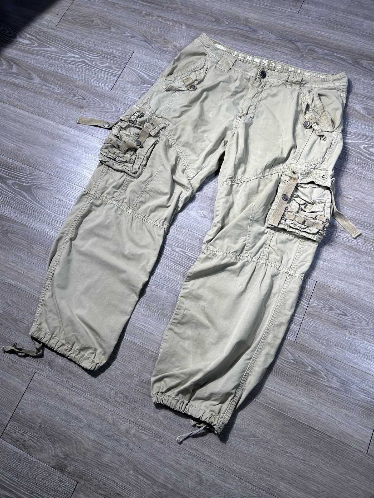 Vintage Vintage Multi-pocket Baggy Fit Stone Cargo Pants Size 36x32 Size US 36 / EU 52 - 4 Thumbnail