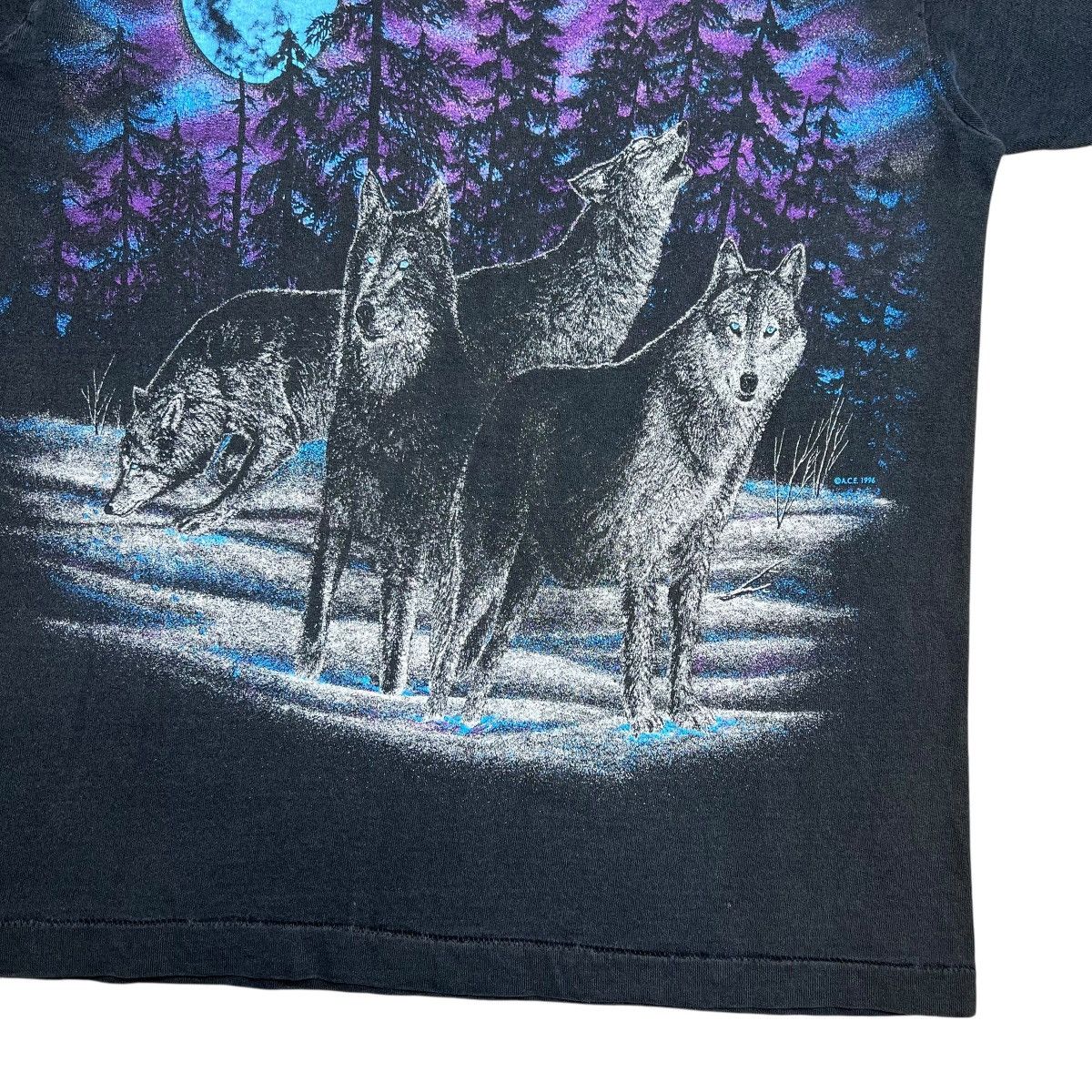 Fruit Of The Loom Vintage 1996 Alaska Wolf Pack Nature Double Sided T-Shirt Size US M / EU 48-50 / 2 - 13 Thumbnail